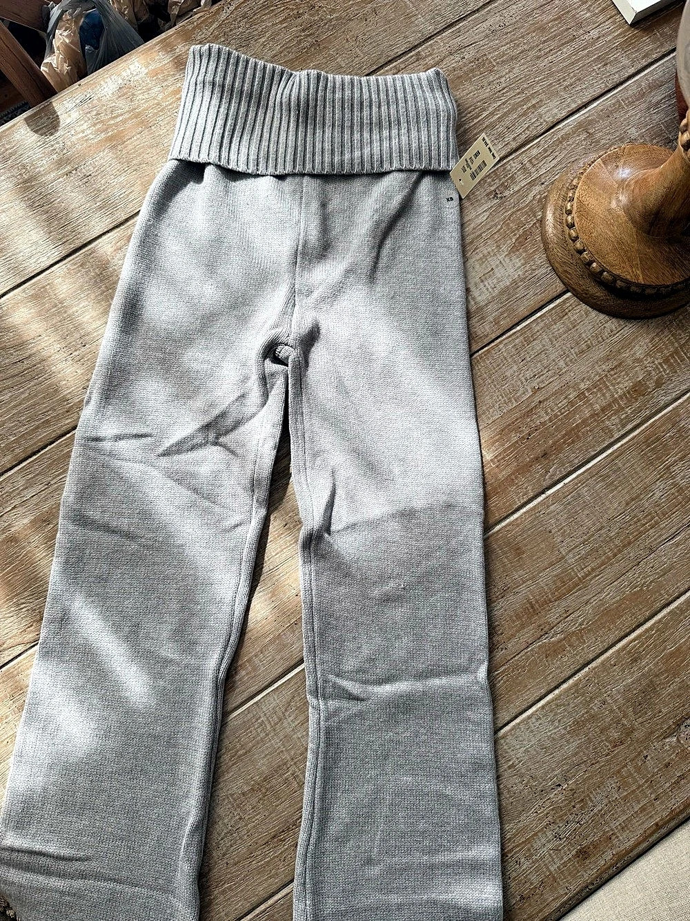 Aeropostale Gray Knit Fold Over Pants Size XS Brand New